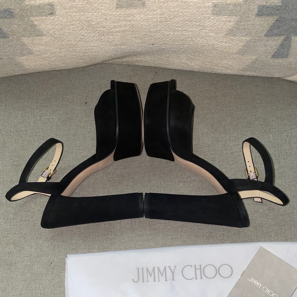 Jimmy Choo peachy 125 mm peachy black suede NWT 35.5 - Picture 3 of 14